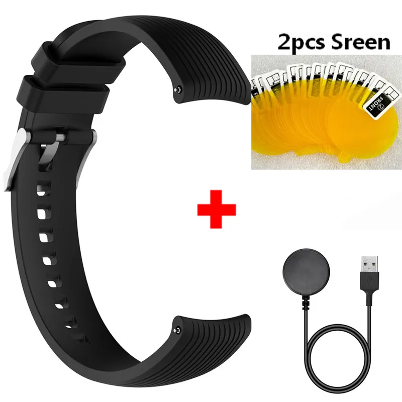 Black L/S COMLYO силиконовый браслет для galaxy watch Активный usb кабель зарядный ремешок для samsung galaxy watch активный ремешок - Цвет: Black
