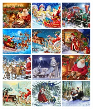 

Christmas gift cards tree new arrival DIY Crystal full drill square 5D diamond painting cross stitch kit mosaic round rhinestone