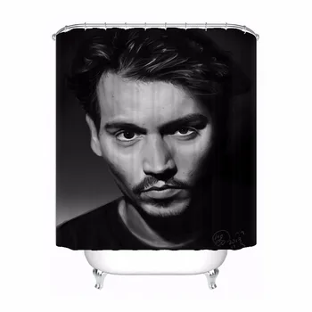 

Custom Johnny Depp Bath Curtain Bathroom Mildewproof Waterproof Polyester Shower Curtain#180417-04-21