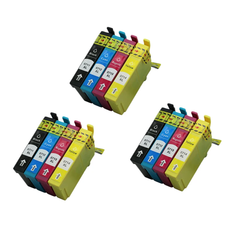 12 шт. совместимый Мультипак картридж для Epson T0711 T0712 T0713 T0714 epson Stylus