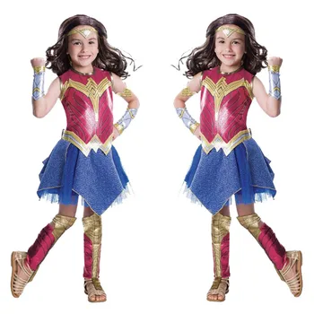 

Children Cosplay Wonder Girl Costume Baby Girls Halloween Clothes Kids Child Carnival Party Fancy Dress Superwoman Clothing