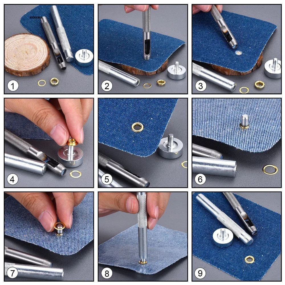 100 Pcs/Pack Metal Eyelets Grommets 3MM 4MM 5MM for Leather Craft DIY Scrapbooking Shoes eyelet grommet ring kit eyelet grommet ring grommet eyelet kit screw back eyelets