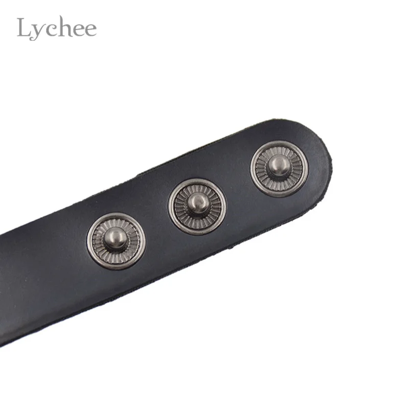 Lychee 2 шт./лот готический панк металлические заклепки Шипы черный кожаный наручный