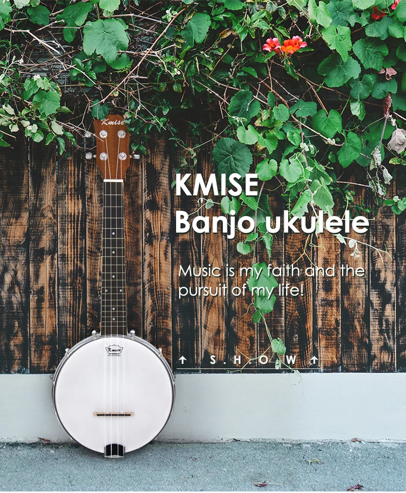 Kmise для укулеле, банджо, концертная Ukelele 4 струна Uke 23 дюймов Sapele полиэфирная пленка барабанная головка с тюнером Gig Bag