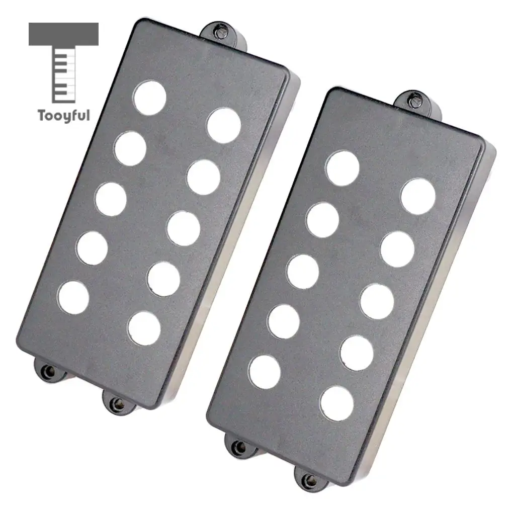 Tooyful 2Pcs Black Plastic Pickup Cover Humbucking Open Double Coil for 4-6 String Electric Bass