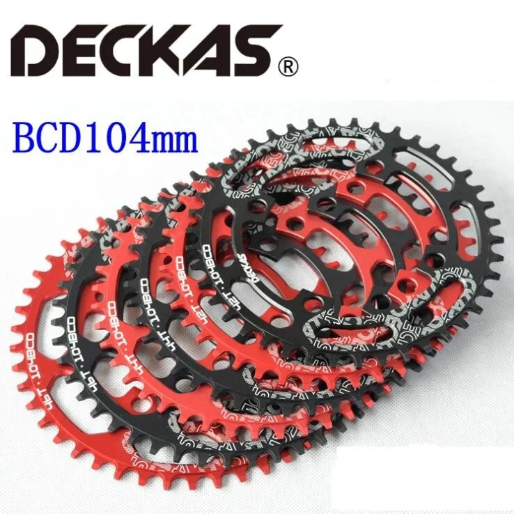 

Deckas 104 BCD Round Chainring 40/42/44/46/48/50/52T Chain Wheel MTB Bike Mountain Bicycle Crankset Tooth Plate Parts Black/Red
