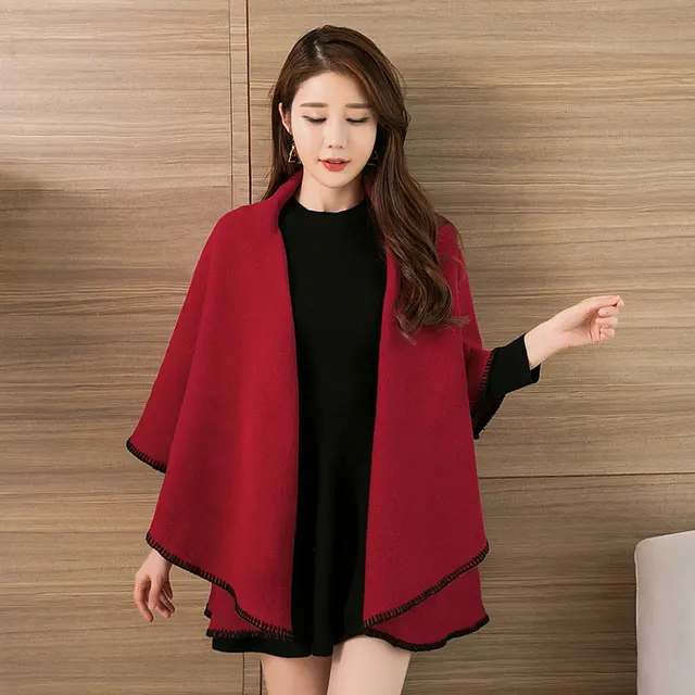 Women Ponchos And Capes Wearable Winter Poncho Coats 2018 Luxury Brand