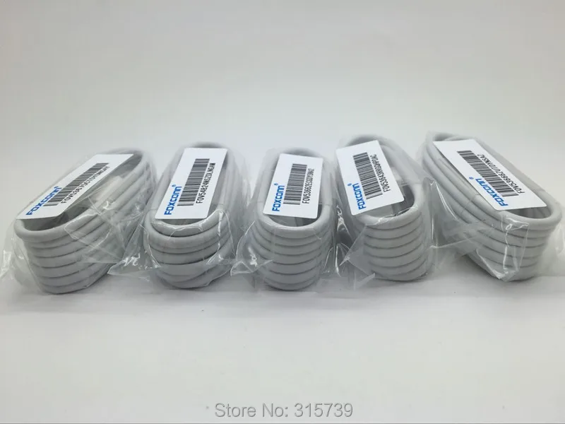 1000pcs 100% Genuine Original From Foxconn Factory E75 Chip OD 3.0mm Data charger USB Cable For iPhone 7 SE 5 5S 6 6s plus ipad