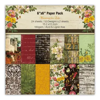

24 sheet 6"X6" Autumn flower patterned paper Scrapbooking paper pack handmade craft paper craft Background pad