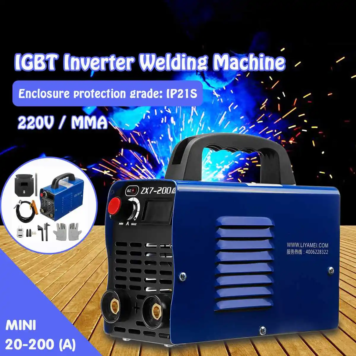 

ZX7-200 4KW 220V 20-200A MMA IGBT DC Inverter Handheld Electric Welding Machine ARC Welding Welders Inverter Machine Tool