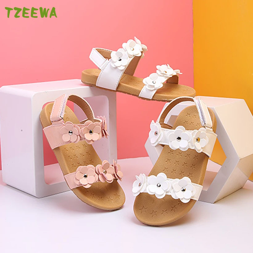 

2018 Sandali Bambina Princess Girls Shoes Kinder Sandalen Beach Girls Sandals Flowers Sandale Enfant Sandals Girls Summer Shoes