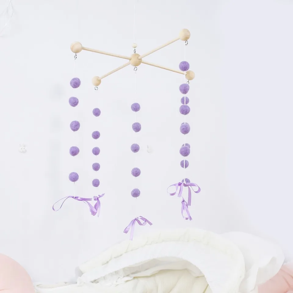 purple crib mobile