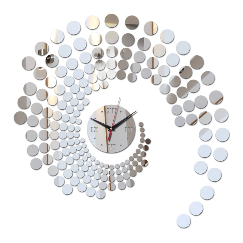 

New design multi-piece set geometric quartz wall clock home decoration wall sticker clocks diy mirror acrylic wall watches