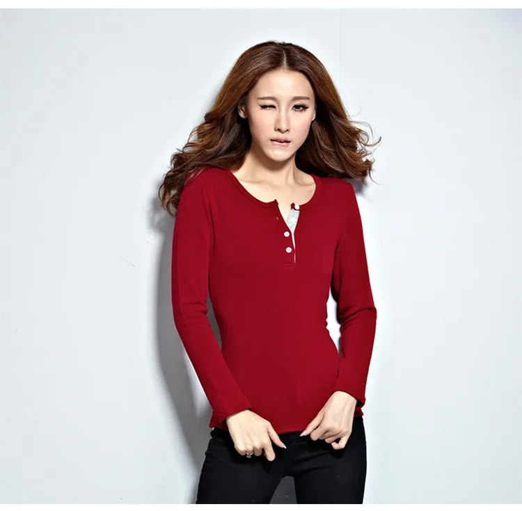 New Button Collar Autumn Winter Elastic Sweater Women Slim Long Sleeve Tops Warm Basic Shirt Sweater Outfit Jumper Pullover 870 New Button Collar Autumn Winter Elastic Sweater Women Slim Long Sleeve Tops Warm Basic Shirt Sweater Outfit Jumper Pullover 870