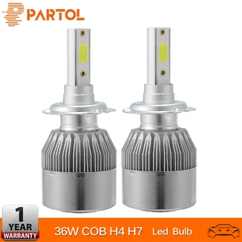 

Partol H4 Car LED Headlights Bulbs H7 Auto led Fog Lights COB Chips 6500K 12V 24V For AUDI BMW chery CITROEN NISSAN TOYOTa honda