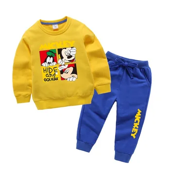

Fashion trend boy girl new year clothes autumn and winter Mickey Minnie children's sweater set children's suit baby two-piece