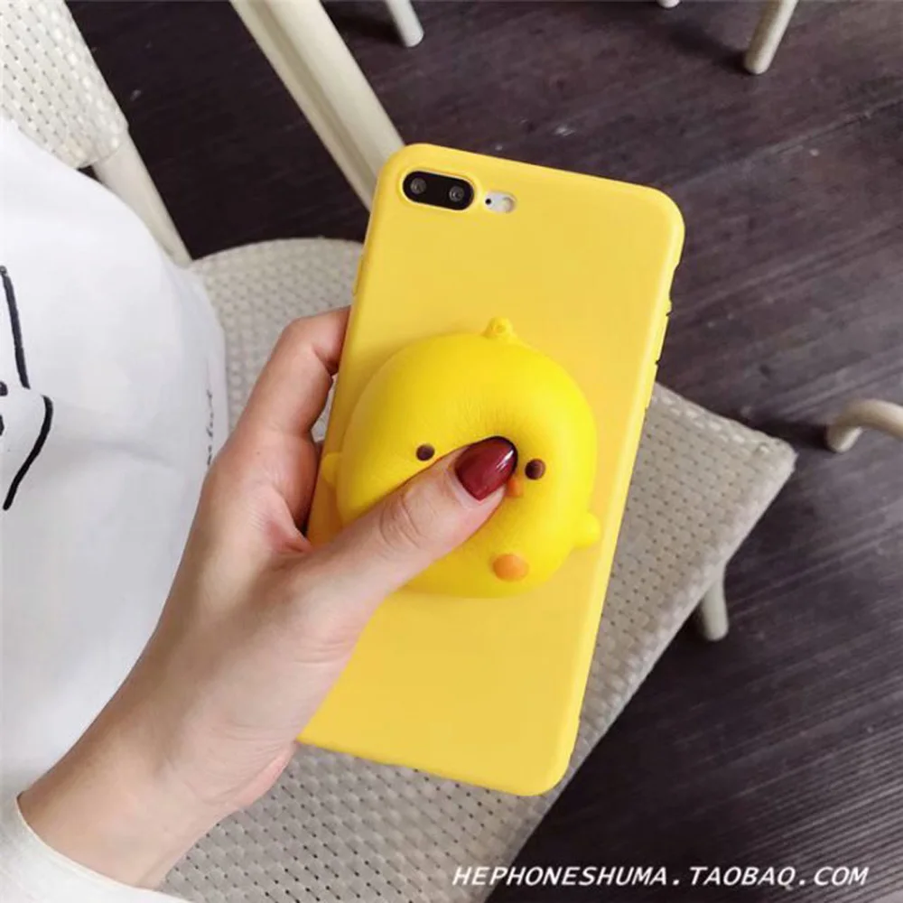 

3D Duck Holder Case For Huawei Nova Lite P9 P10 P20 Lite PRO P30 Plus Smart 2017 Squeeze Stress Soft Cover Phone Case &Bracket