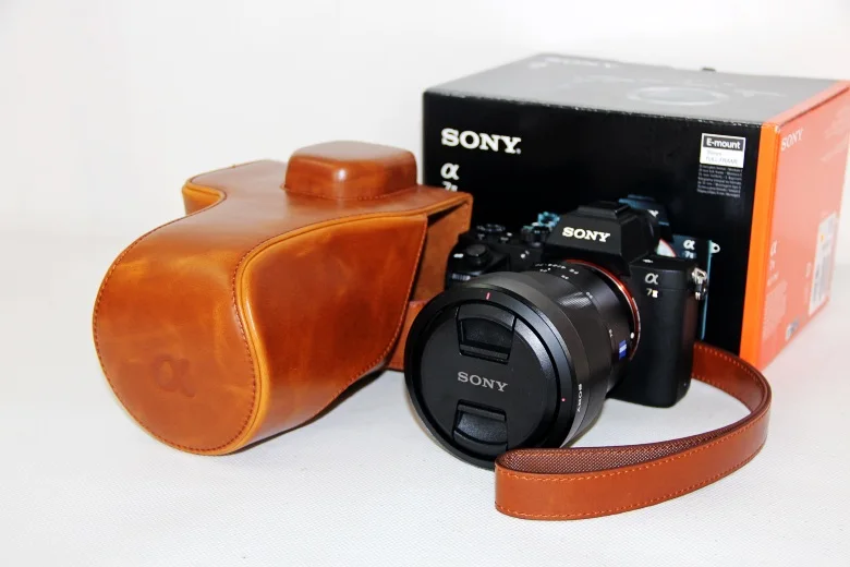 Luxury Leather Hard Case Bag Cover + Strap for Sony A7 II A7II ILCE 7M2