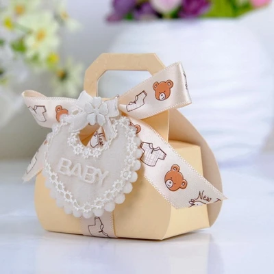 60 шт. нагрудник Hi Candy Box креативные упаковочные коробки baby shower это мальчик это девочка подарок на день рождения бабочка узел из мультфильма - Цвет: 3