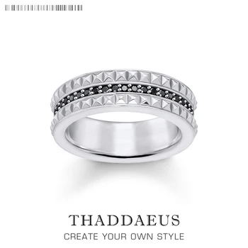 

Band Ring Black Studs,Europe Style Punk Trendy Jewelry Good Jewerly For Men & Women,2020 Gift In 925 Sterling Silver