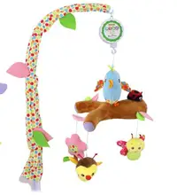 Cute cartoon animal bird Baby Rattles music box plush bed bell infant mobile crib baby hanging toys for newborns 20%Off