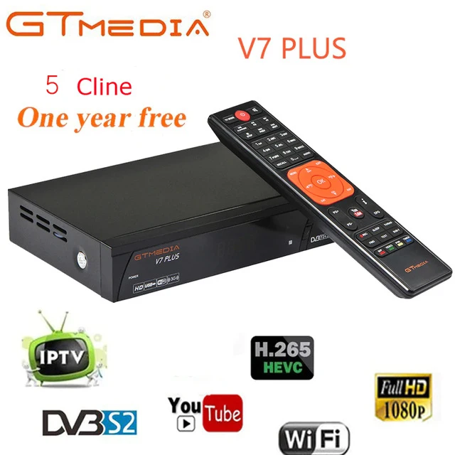 FREESAT/GTMEDIA V7PLUS спутниковый ТВ-приемник тюнер Dvb T2 с Wifi антенной Full HD 1080P h.265 Dvb-s2 cccam цифровая телеприставка