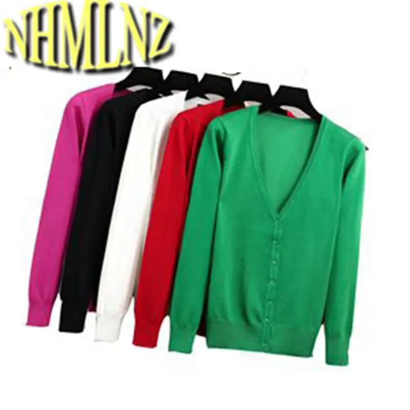 

2018 New 13 Solid Colors Fashion Women Sweater Female Cardigan Outerwear Knit Long-sleeve Sweater casual M-4XL Cardigan OK518