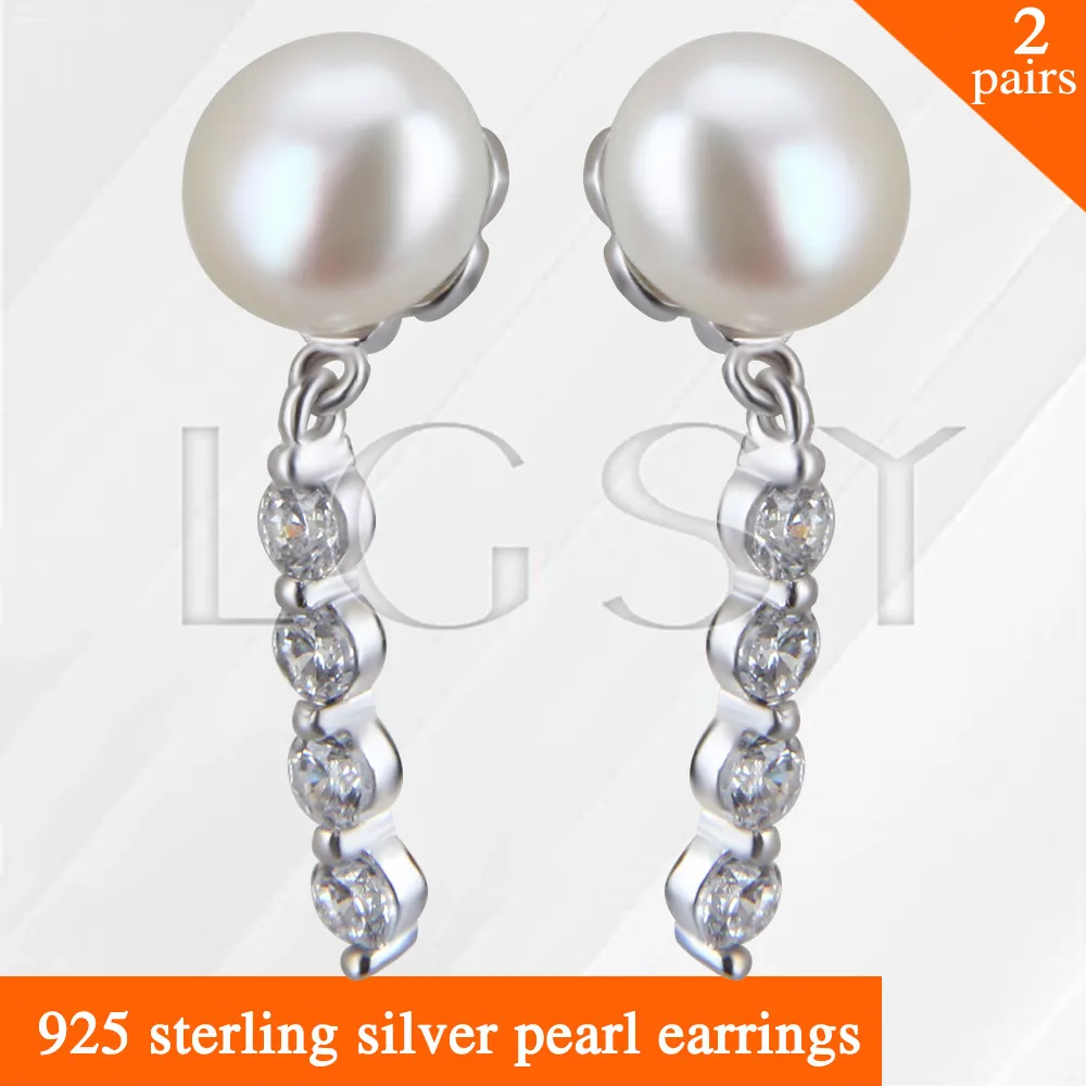 LGSY 2pairs Fashion nice design 925 sterling silver girl jewelry simple