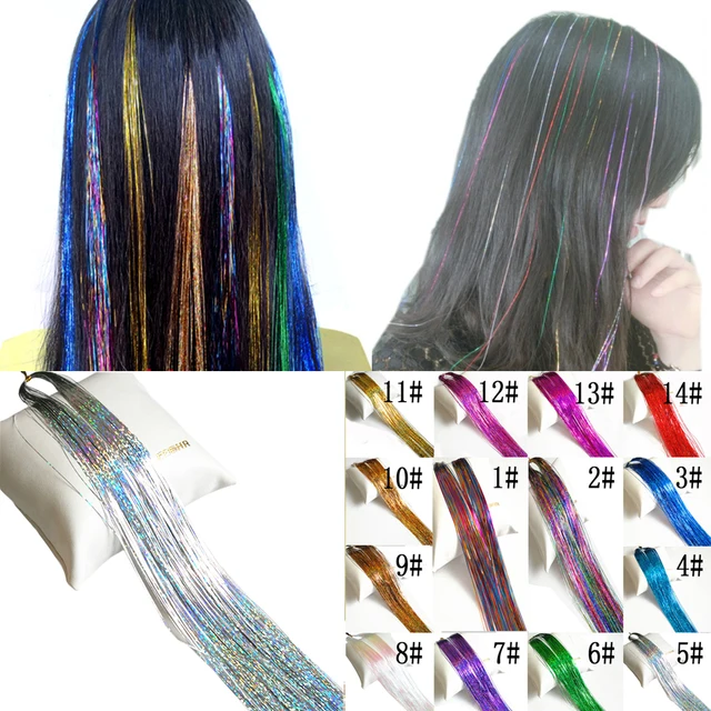 Buy Hair Tinsel Sparkle Holographic Glitter Extensions