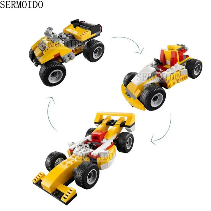 

DECOOL 3106 City Creator 3 in 1 Super Racer Building Blocks Sets Bricks Kids Model Kids Toys Marvel Compatible Lepin B158