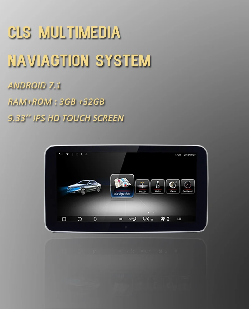 Top NVTECH Android Multimedia Navigation GPS BT For Mecerdes Benz CLASS CLS Radio Dashboard DVD Player 9.33" Original style 1