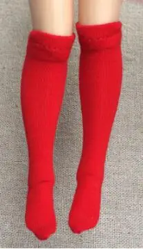 1 пара носков для кукол до колена ярких цветов для 1/6, аксессуары для кукольной одежды(fit Azone, Kurhn, OB, Momoko, Barbies, Blyth, 1/6 Doll - Цвет: red