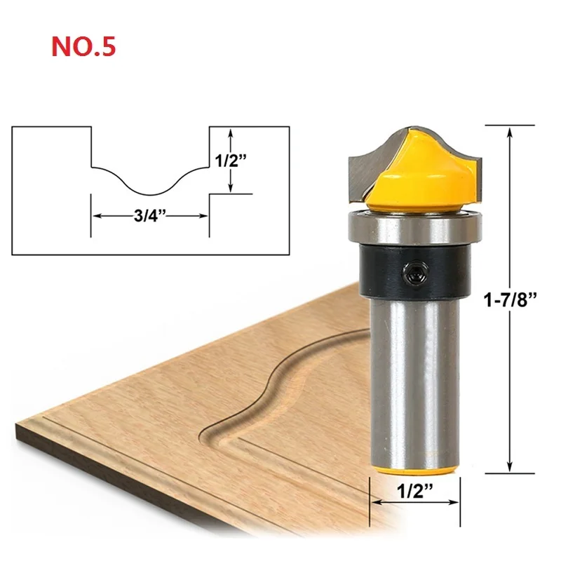 NO.1-10 фреза для дерева 1/" хвостовик язык паз фрезы бурения фрезерование резьба набор Пол Деревообработка Лидер продаж - Длина режущей кромки: NO.5