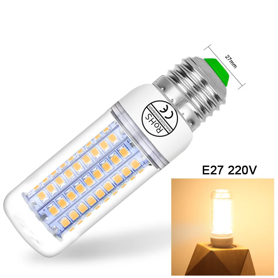 

LED Bulbs For Home 5730 Corn Lamp E27 E14 LED Light 220V 24 36 48 56 69 72LEDs Table Lamp Home Chandelier Lighting Lampara Led