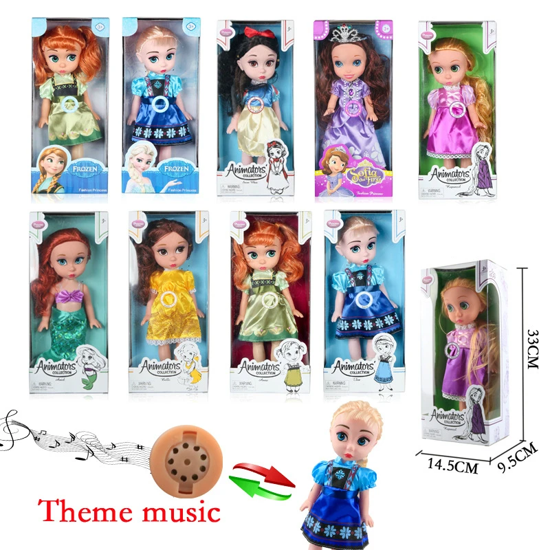 Disney Princess Frozen Anna Elsa Dolls Musical Rapunzel Snow White Belle Fashion Baby Doll Christmas Gift Toys for Girl Children Disney Princess Frozen Anna Elsa Dolls Musical Rapunzel Snow White Belle Fashion Baby Doll Christmas Gift Toys for Girl Children