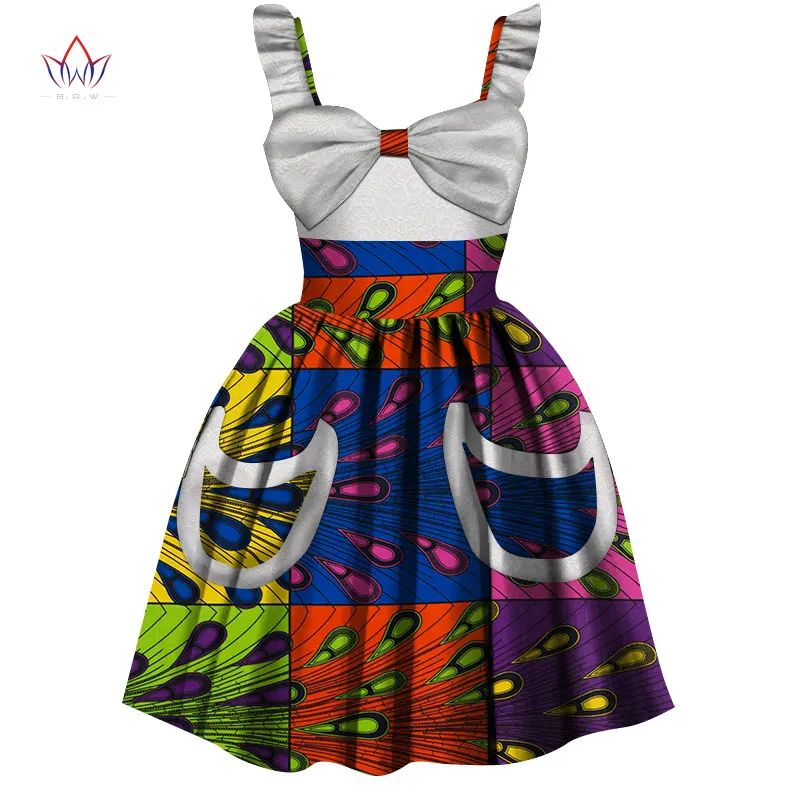 Женская одежда в африканском стиле; детская традиционная Дашики; хлопковые платья; одинаковые африканские платья с принтом; детские летние платья; BRW WYT306 - Цвет: Красный