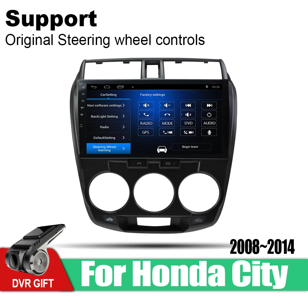 Cheap ZaiXi 10.1 Inch 2Din Android Car Radio Wifi Autoradio HD 1024600 Tochscreen GPS Multimedia Player For Honda City 2008~2014 3