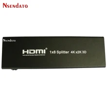 Nesendato 2160P HDMI 1x8 разветвитель 4K x 2K усилитель 1 в 8 Выход HDMI переключатель конвертер с адаптером питания Поддержка 4k 3D 1080p HDTV