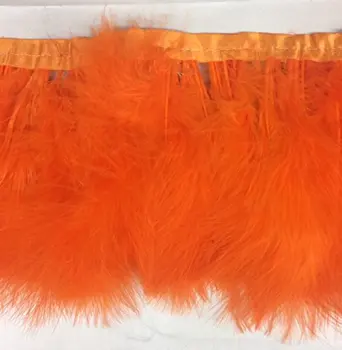 

10 meters/Lot Orange Marabou Feather Trim Fluffy Feather Ribbon Height 6-8'' FREE SHIPPING