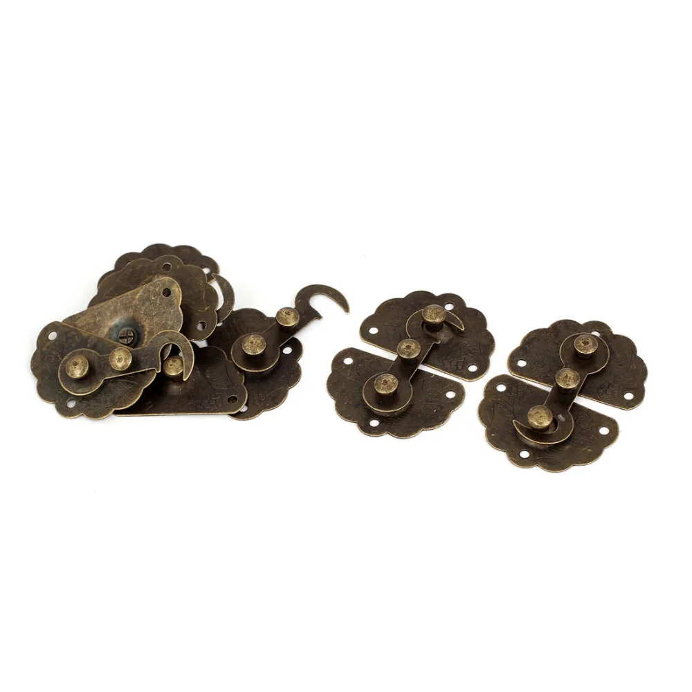 

uxcell Wooden Case Chest Box Clasp Closure Hasp Latch Bronze Tone for Jewelry Box Suitcase Buckle 5PCS Hot Sale,Several Screws