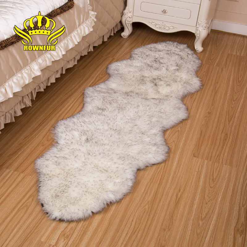 ROWNFUR Sheepskin Faux Fur Carpets Rugs For Home Bedroom Kids Living Room Chair Warm High Quality Non-slip White Gray Plush Mat ROWNFUR Sheepskin Faux Fur Carpets Rugs For Home Bedroom Kids Living Room Chair Warm High Quality Non-slip White Gray Plush Mat