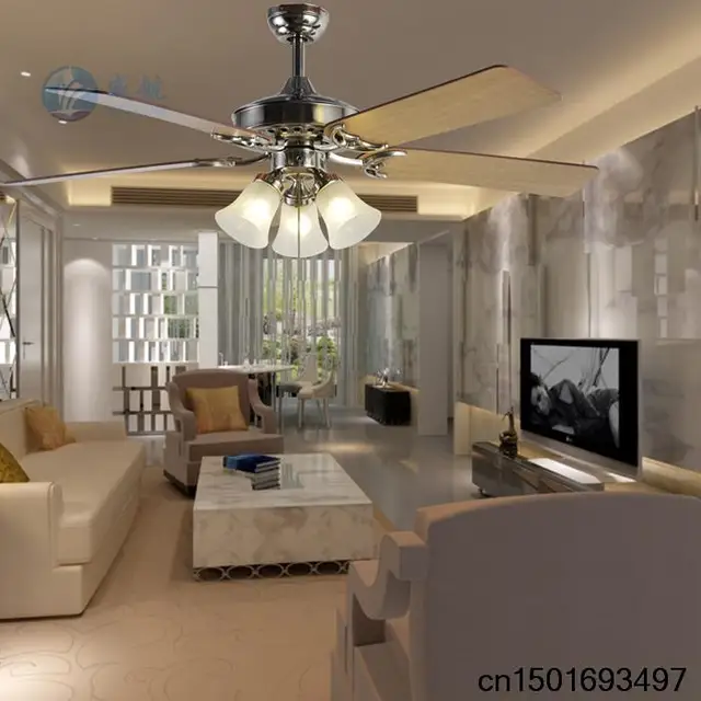 Five Leaves Three Lights Decorative Ceiling Fan Continental Five Leaves Three Lights Decorative Ceiling Fan Continental Minimalist Modern Living Room Dining Bedroom