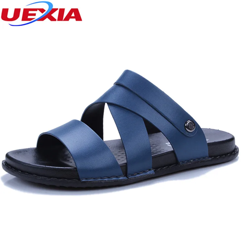 

UEXIA Mens Shoes Pig Leather Men Sandals Summer Men Shoes Beach Breathable Buckle Gladiator Sandals For Men Zapatillas Hombre