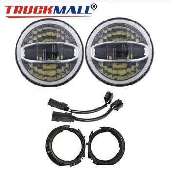 

2pcs 7-inch high/ low beam LED Headlights Day Light with bracket for Lada 4x4 urban Niva Jeep JL Land Rover defender Hummer