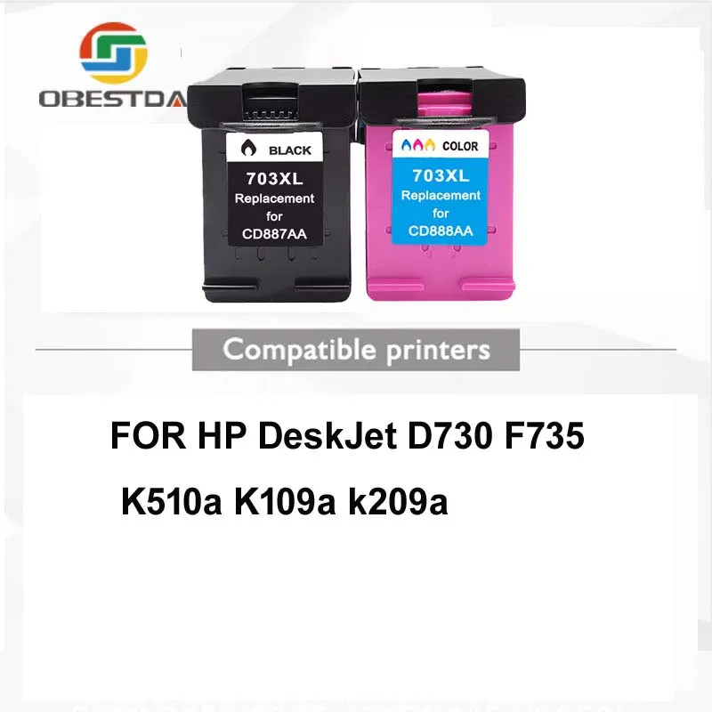 Obestda совместимый для hp 703 чернильный картридж для hp 703 703xl D730 F735 K510a K109a k209a принтер