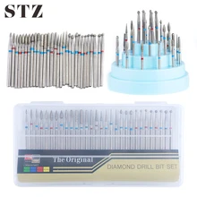 STZ 30 шт маникюрные фрезы алмазные фрезы для ногтей набор фрезы Шаровые фрезы с ящиком для хранения педикюрные маникюрные инструменты#775