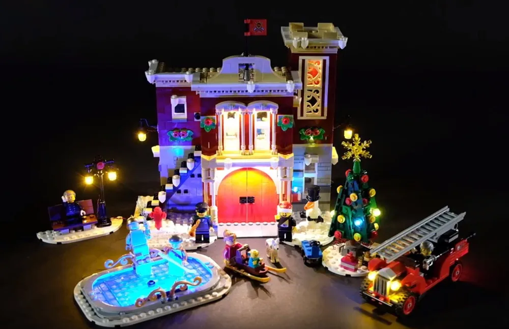 

Led Light For Lego 10263 Creator Winter Village Fire Station Compatible 36014 Building Blocks Toys Gifts(only light+Battery box)