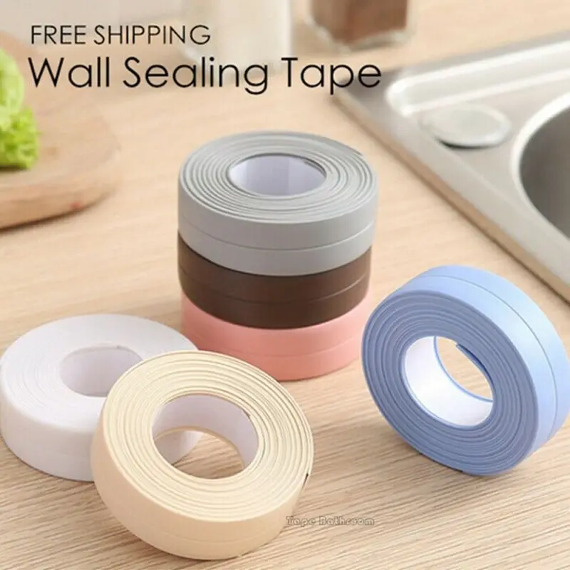 

3.2M 1 Roll PVC Bath Wall Sealing Strip Waterproof Self Adhesive tape Kitchen Sink Basin Edge Sealing tape 5 Colors
