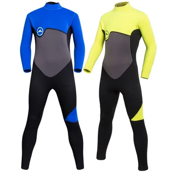 

Children Plus Size Diving Wetsuit Boy Girl Keep Warm 2mm Neoprene One Piece Full Suit Stitching Jumpsuit Surfing Suit Blue Netz