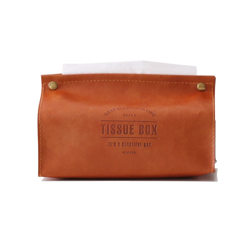 

New-Container Towel Napkin Tissue Holder Ins Nordic Leather Tissue Box Paper Dispenser Tissue Holder Case For Office Home Deco